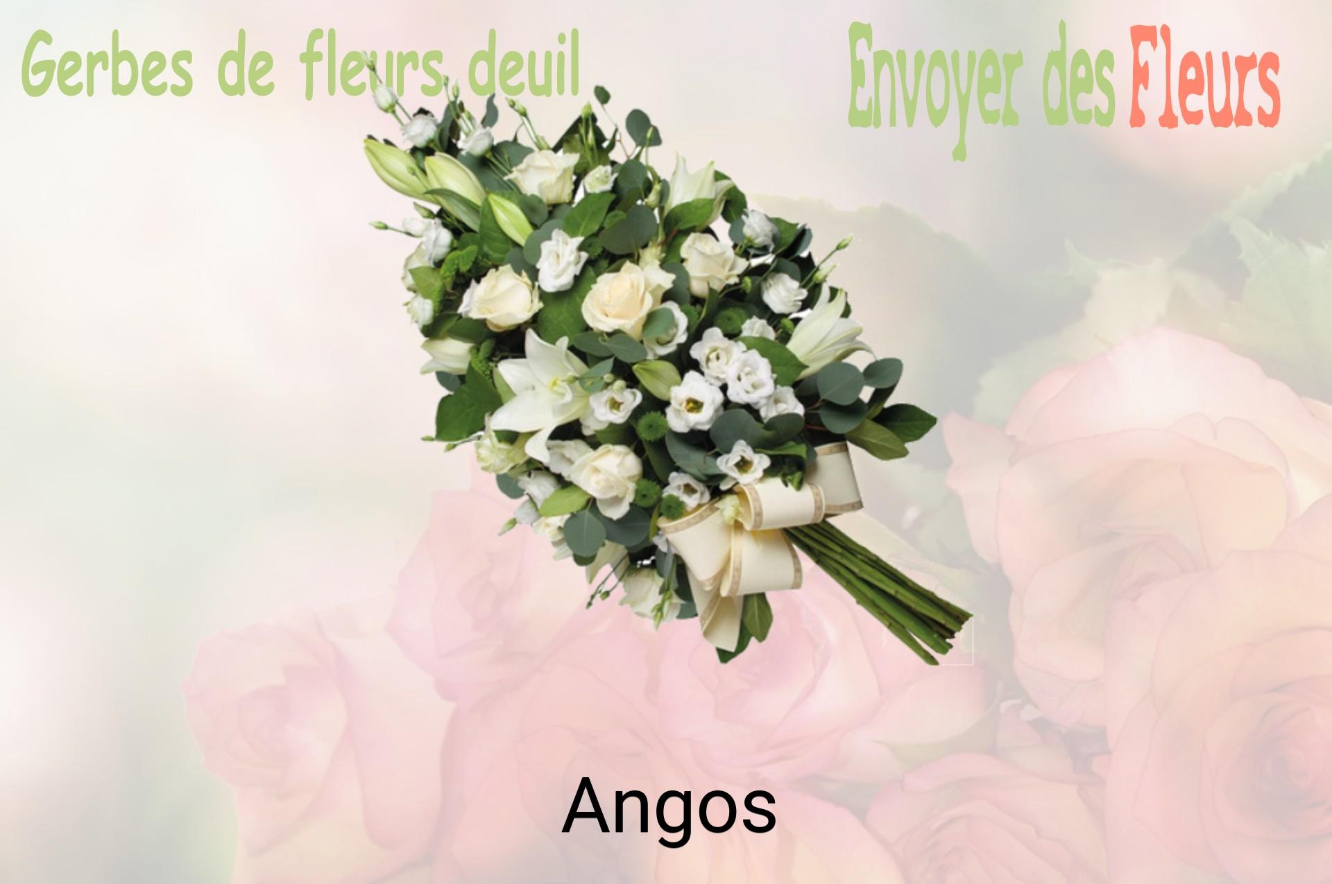 Gerbe de fleurs de deuil livrée à Angos